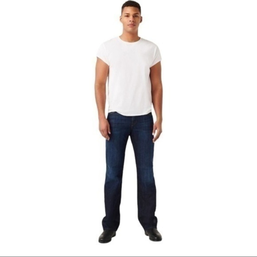 7 For All Mankind Austyn Relaxed Straight Leg Dark Blue Wash Jeans Size 36